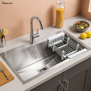 Handmade Single Bowl Kitchen Sink With Tap Hole (32 x 18 x 10 Inches) - by Specule